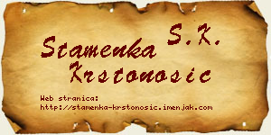 Stamenka Krstonošić vizit kartica